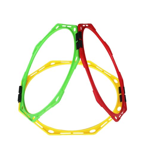 harayaa 5 Pieces Agility Training Rings Fitness Rings Ladder Training Equipment PP Material Portable for Football Basketball Tennis Badminton Rugby Suitable F - color: Red