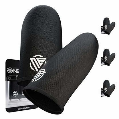 Gaming Finger Sleeves Cots Gloves Covers Protectors Thumb Hand Guard Sleeve for PUBG Mobile Phone Gamer Grip Pro - color: Black - Essentials