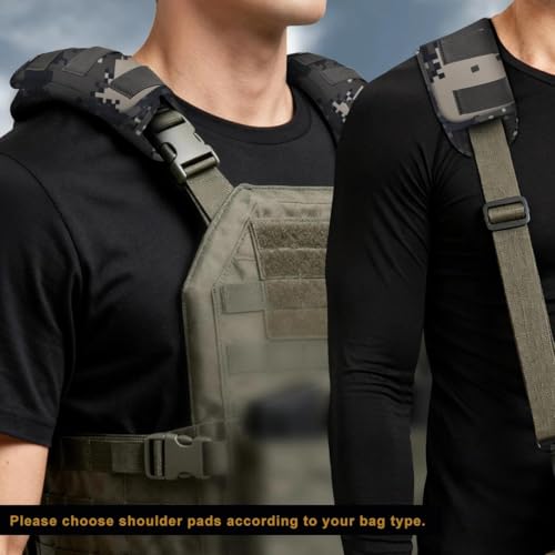 ZINZ 2-Pack Professional Tactical Shoulder Pad, Ultra-Thick & Breathable Cushion for Vest Shoulder Straps and Backpacks, Comfort & Durable - color: Camouflage Gray