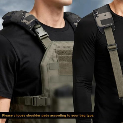 ZINZ 2-Pack Professional Tactical Shoulder Pad, Ultra-Thick & Breathable Cushion for Vest Shoulder Straps and Backpacks, Comfort & Durable - color: Camouflage Gray