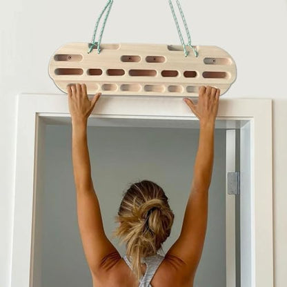 Rock Climbing Board Finger Strength Training Pull Up Bar Arm Training | Wooden Finger Strength Training Board Building Torso Strength for Indoor Practice Hangings Practice Climbing Training