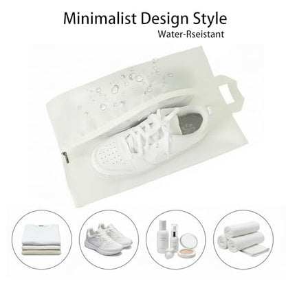 6pcs Portable Shoe Organizer, Travel Pouches with Zipper, Golf Shoe Bags, Clothes Bags, Soccer Cleats Bag Shoe Pouch for Gym, Waterproof, Odor-Resistant (White) | Golf Shoe Bags, Clothes Bags, Soccer Cleats Bag Shoe Pouch for Gym, Waterproof, Odor-Resista