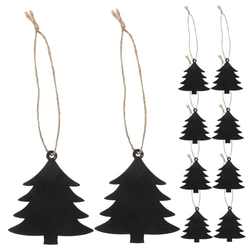 10pcs Double-Sided Mini Chalkboard Tags with String Portable Wooden Hanging Boards for DIY Christmas Tree Name Tags and Holiday Decorations