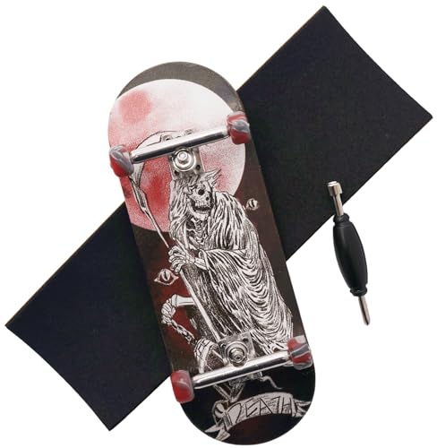 Pro Fingerboard 34mm Wooden Board Professional Finger Skateboard Trucks CNC Swirl Wheels (Death)