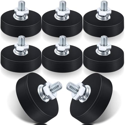 8 Pcs Rubber Coated Magnets, Bolt on Magnets with M4 Male Threaded Studs and Nuts, 22 MM Strong Flag Neodymium Magnet Mount Base with Rubber Coating Non-Slip - size: 0.86x0.24in M4 Male-8pack