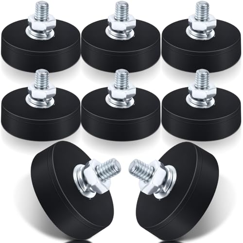 8 Pcs Rubber Coated Magnets, Bolt on Magnets with M4 Male Threaded Studs and Nuts, 22 MM Strong Flag Neodymium Magnet Mount Base with Rubber Coating Non-Slip - size: 0.86x0.24in M4 Male-8pack