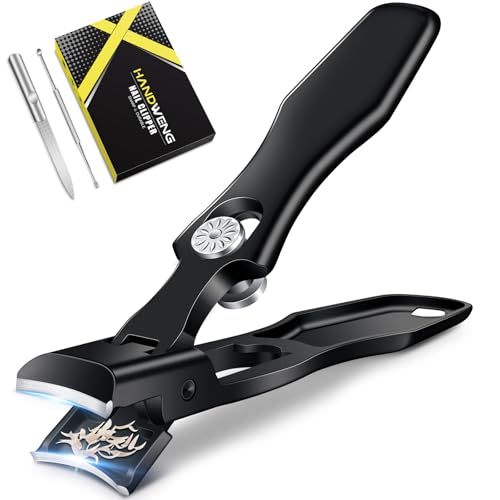 German Nail Clippers for Men Thick Nails, Heavy Duty Toenail Clippers for Seniors with Catcher, Portable Ultra Sharp Fingernail Clipper for Women with Large Wide Jaw Opening