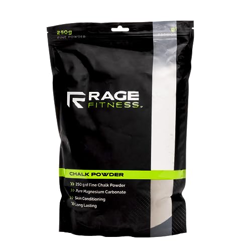 Rage Fitness Gym Chalk | Magnesium Carbonate Athletic Chalk for Excellent Grip - Gym Workout Grip Chalk for Weightlifting & Gymnastics. - color: Fine Powder Chalk, size: 8.8 ounces