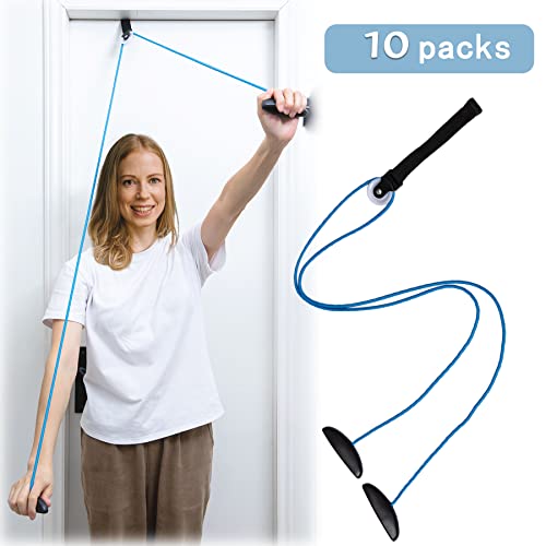Shoulder Pulley Over The Door Physical Therapy System | Over-the-door exercise pulley designed for shoulder physical therapy exercises. - color: 10PCS-Blue