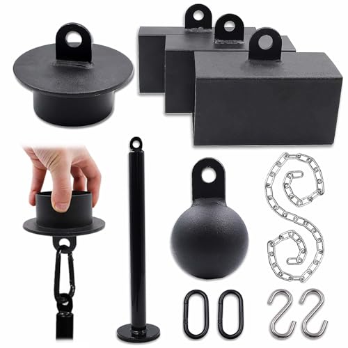 J Bryant Iron Pinch Grip Set with Loading Pin and Chain, Pinch Block Grip for Rock Climbing Forearm Finger Strength Training, Home Gym Hand Pinching Power Strengthener Equipment
