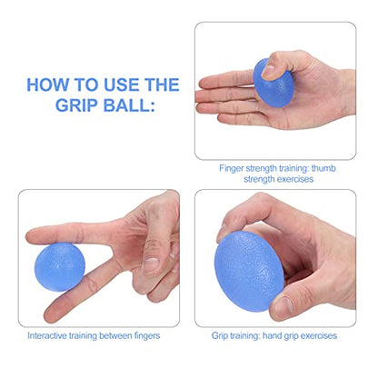 5pcs Grip Strength Trainer, Silicone Hand Exercise Grip Ball Finger Exerciser Stress Balls for Adults Forearm Strengthener for Men, Women & Seniors