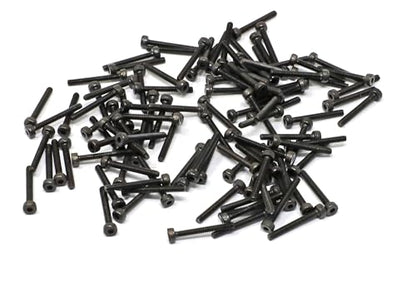iexcell 100 Pcs M2 x 16mm Thread Pitch 0.4 mm Alloy Steel 12.9 Grade Hex Socket Head Cap Screws Bolts Kit, Black Oxide Finish - size: M2 x 16mm