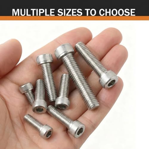 M4 x 50mm (30 Pack) Socket Head Cap Screws, 304 Stainless Steel Bolts with Hex Spanner, Allen Socket Drive, Full Thread, Bright Finish