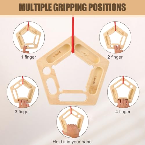 Rock Climbing Training Board, Portable Fingerboards with Ropes, Professional Climbing Boards for Pull-up Grip Arm Training Indoor and Outdoor