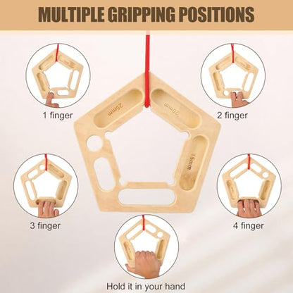 Rock Climbing Training Board, Portable Fingerboards with Ropes, Professional Climbing Boards for Pull-up Grip Arm Training Indoor and Outdoor