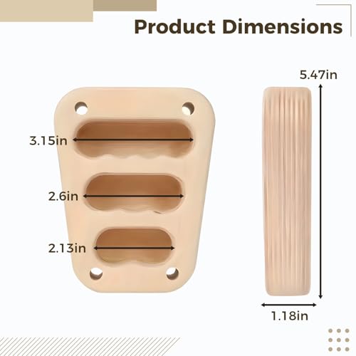 2 Pcs Wood Hangboard, Climbing Hangboard with Three Finger Grooves, Portable Hangboard for Finger Strength Training, Trapezoid Rock Climbing Holds, for Home Gym and Pull Up Bar