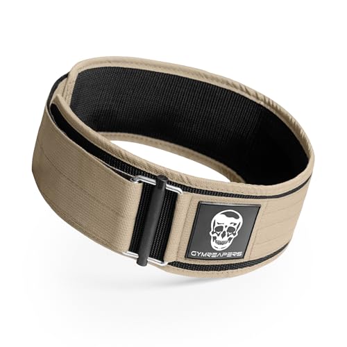 Gymreapers Quick Locking Weight Lifting Belt for Men Gym Belt for Powerlifting Deadlift Belt with 4 Inch Neoprene Metal Buckle Back Support Weightlifting Belt Women - color: Desert Sand, size: X-Small