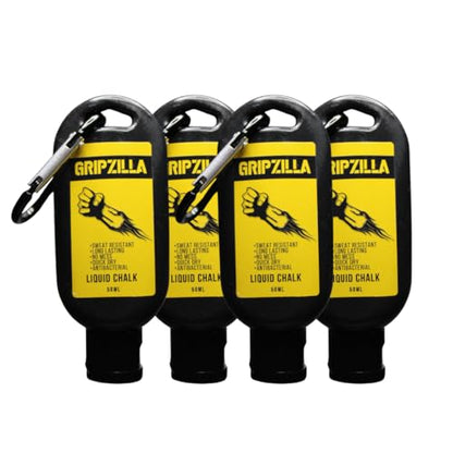 GRIPZILLA Liquid Chalk Kit Gym Chalk for Weight Lifting, Rock Climbing, Pole Grip, Bouldering, Powerlifting, Ball, Gymnastics, Sports, and Workout - Package May Vary - size: 50ml - 4 Pack