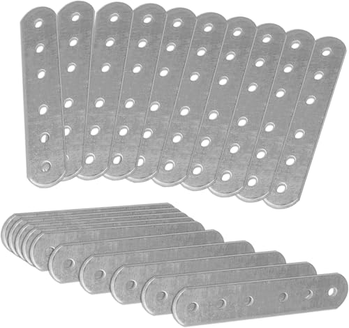 20 Pack Straight Flat Metal Connector Plates (3.15" x 0.63") Galvanized Steel Repair & Joining Brackets for Shelves, Furniture, Wood Fixing & DIY Projects - size: 3.15" x 0.63" (80 x 16mm)