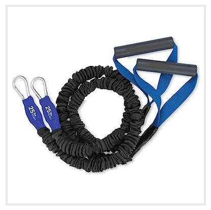 X-Over Cable Crossover Style Band Rack Home Gym for Athlete - Exercise Band Set with 5 Resistance Levels (7lb to 40lb) for Shoulder and Arm Workout