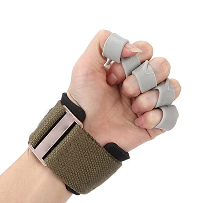 TARSHYRY Finger Strengthener, Silicone Finger Exerciser with Adjustable Wrist Strap, 6 Resistance Levels for Fingers Flexion Extension Training, Hand Grip Strength Trainer for Rock - color: #611