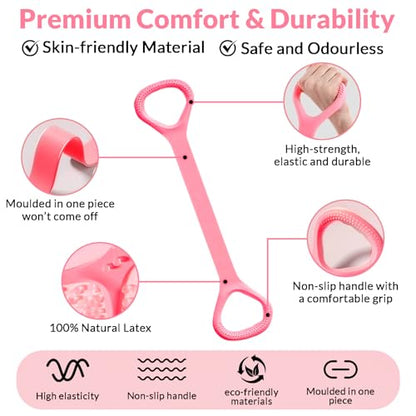 3 Pack Figure 8 Resistance Band with Handles - Bands for Working Out - Arm Back Shoulder Training Ropes - Portable Exercise Equipment for Yoga Pilates Stretching and Strength Training