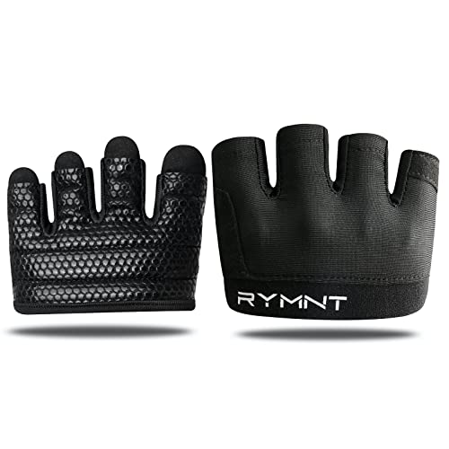 Minimal Workout Gloves,Short Micro Weight Lifting Gloves Grip Pads with Full Palm Protection & Extra Grip for Men Women Weightlifting,Gym,Cross Training,Powerlifting,WODs. - color: Black-Mini, size: XLarge (Women)/Large(Men)