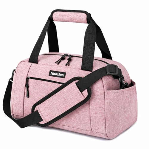 Noozion 14 inch Small Gym Bag for Women & Men, Lightweight Carry On Mini Duffle Bag with Multiple Pockets, Sports Bag for Travel and Workout. - color: Pink