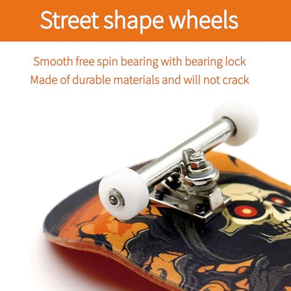 36mm Pro Fingerboard with Wooden Finger Skateboard Deck Upgraded Finger Board Trucks Street Shape Bearing Wheels (Tree) - color: Tree