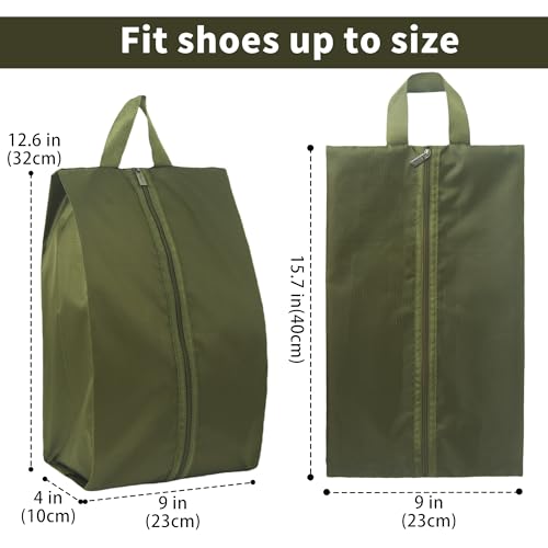 6pcs Portable Shoe Organizer, Travel Pouches with Zipper, Golf Shoe Bags, Clothes Bags, Soccer Cleats Bag, Shoe Pouch for Gym, Waterproof, Odor-Resistant (Dark Green) | Golf Shoe Bags, Clothes Bags, Soccer Cleats Bag, Shoe Pouch for Gym, Waterproof, Odor-