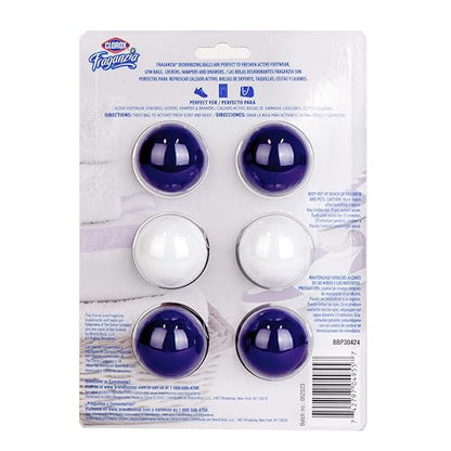 Clorox Fraganzia Deodorizing Balls with Lavender and Eucalyptus Scent, Battery-Free Shoe and Small Space Odor Eliminator with Up to 30 Days of Freshness, 6 Count Pack - size: 6 Count (Pack of 1)