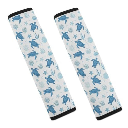 2 Pack Breathable Car Seat Straps Shoulder Pads for Elderly Support, All Vehicles, Blue Turtle Seat Belt Cushion, Neck and Shoulder Support - color: Pattern 462