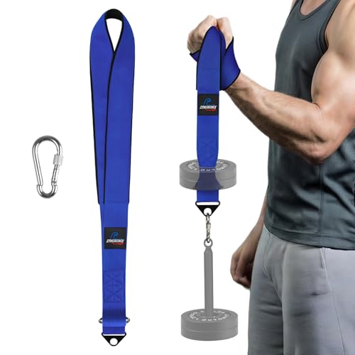 2 In 1 Arm Wrestling Training Strap Belt with Neoprene Padded | Hand Grip Arm Finger Wrist Forearm Strength Weight Workouts Equipment Suitable for Barbell Plates Home and Gym Training