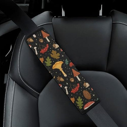 2 Pack Moon Leaf Mushroom Car Seat Straps Shoulder Pads Universal Soft and Comfortable Seat Belt Cushion for Adults and Children, Stroller Pushchair High Chair - color: Pattern 839