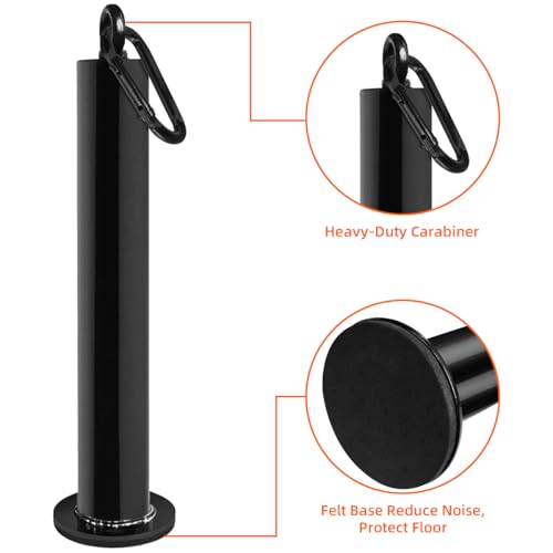 Weight Loading Pin with Carabiner Fit 1 inch and 2 inch Olympic Weight Plate for Fitness Strength Cable Pulley System LAT Lifting Pulldown Home Gym