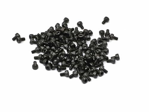 iexcell 100 Pcs M2.5 x 4mm Thread Pitch 0.45 mm Alloy Steel 12.9 Grade Hex Socket Head Cap Screws Bolts Kit, Black Oxide Finish - size: M2.5 x 4mm