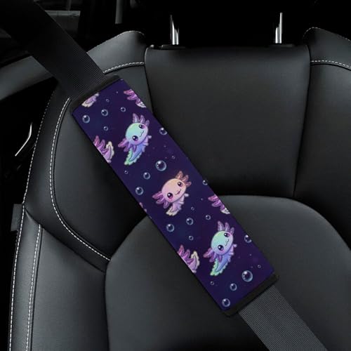 Universal Soft and Comfortable Axolotl Purple Seat Belt Shoulder Pad for Kids, Most Cars, 1 Pair Seat Belt Covers Cushion Anti-Slip Pad - color: Pattern 541