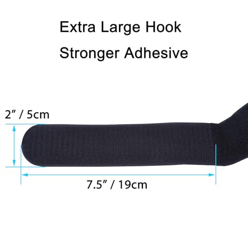 Wisdompro Extra Large 4 Pack 2x37" Hook and Loop Tie Down Straps Heavy Duty | Durable Nylon, Reusable, Long, Wide, Black, Functional, Adjustable Fastening Cinch Strap Cable Cord for Home, Office, Outdoor - size: Extra Large 4 Pack, 2 x 37 Inch