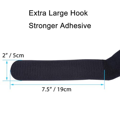 Wisdompro Extra Large 4 Pack 2x37" Hook and Loop Tie Down Straps Heavy Duty | Durable Nylon, Reusable, Long, Wide, Black, Functional, Adjustable Fastening Cinch Strap Cable Cord for Home, Office, Outdoor - size: Extra Large 4 Pack, 2 x 37 Inch