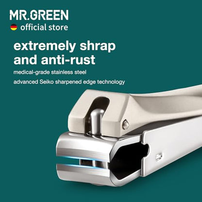 MR.GREEN Nail Clippers Stainless Steel Anti Splash Fingernail Cutter Manicure Tools Bionics Design Pedicure Scissor Nail Trimmer (Nail Clipper (Medium)) - color: Nail Clipper (Medium)