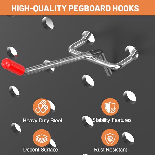 120-Piece Pegboard Hooks Set, Peg Board Organizer Accessories with Bins for Hanging Various Tools in Garage, Kitchen, Craft Room