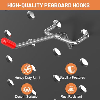 120-Piece Pegboard Hooks Set, Peg Board Organizer Accessories with Bins for Hanging Various Tools in Garage, Kitchen, Craft Room