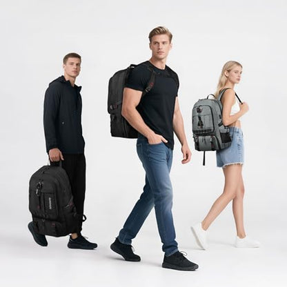 Travel Backpack 35L TSA Approved Carry on Backpack with Shoe Compartment & Wet/Dry Separation,Laptop Bag Fits 18.4 Inch Computer, Water Resistant Backpack for Men Women, Light Grey - color: Standard Light Grey