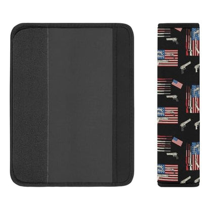 Soft Padded Car Seat Straps Shoulder Pads for Elderly Support, All Vehicles, 1 Pair American Flag Military Guns Shoulder Protector Anti-Slip Pad - color: Pattern 42