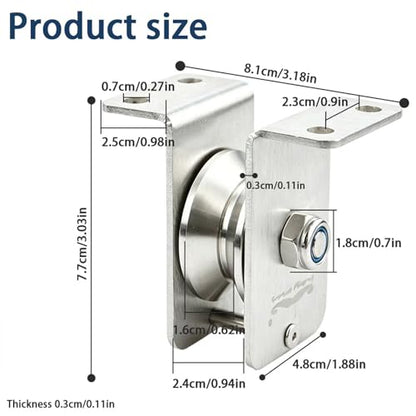 heyous Silver Stainless Steel Detachable V Shape Bearing Suspended Pulley Suitable for Home Workouts or Outdoor Activities