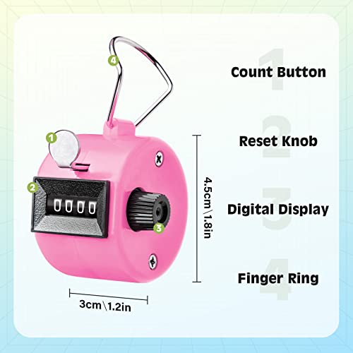 Colour Counters, Tally 4-dight Clicker Counter, ABS Handheld Counters Clicker for Counting, Golf, Scoring, Knitting