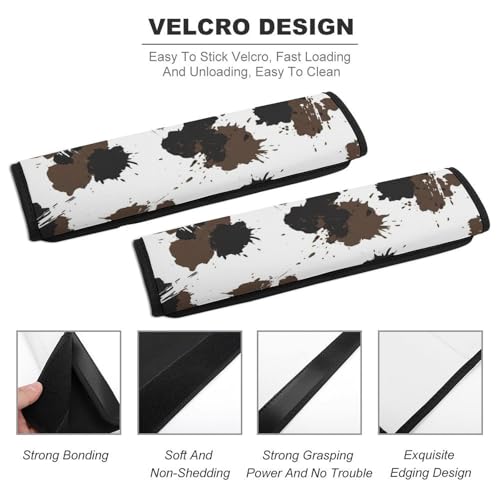 2 Pack Cow Print Dark Brown Seat Belt Shoulder Pad Universal Soft and Comfortable Seat Belt Covers Cushion for Kids, Most Cars, Comfortable Driving - color: Pattern 4