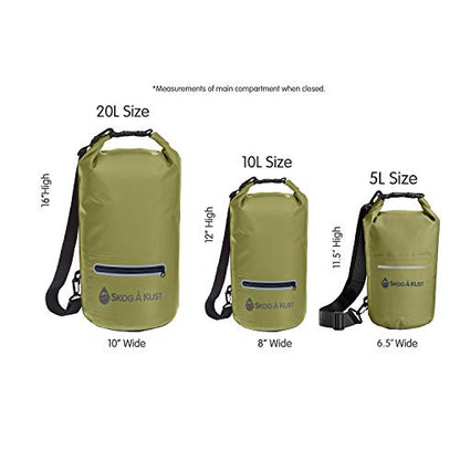 Skog Å Kust DrySak Roll Top Waterproof Bag, 5, 10 & 20 Liter - color: Army Green, size: 20 Liter