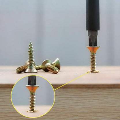 #4 Flat Head Phillips Wood Screws 150Pcs, Yellow Zinc, 5/16" | M3x8mm Yellow Zinc small hardware. Ideal countersunk solution for assembling wooden cabinets and furniture. - color: Yellow, size: #4 x 5/16''-150pcs