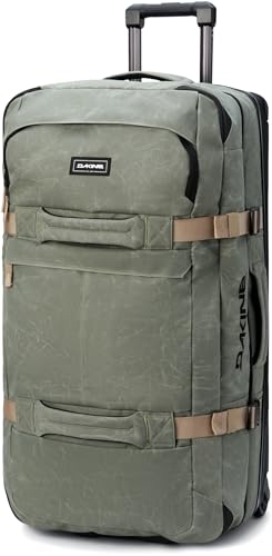 Dakine Split Roller 110L Rolling Duffel Bag, Split-Level Travel Luggage | Patented split-level design packs like a portable closet; YKK zippers and rugged wheels built for years of travel. - color: MULLED BASIL, size: 110 Liter